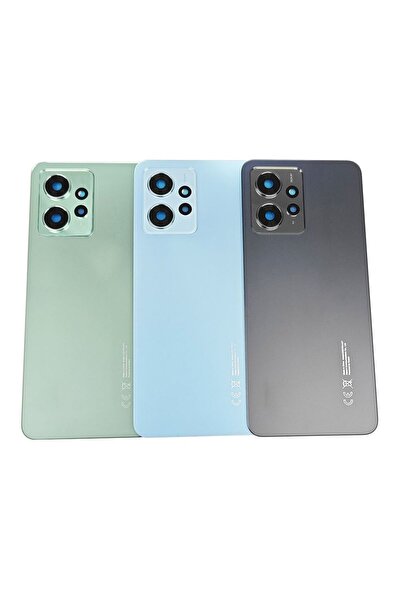 Yedcom Xia omi Uyumlu Redmi Note 12 5G Siyah Kamera Camlı Arka Pil Kapağı Bat...