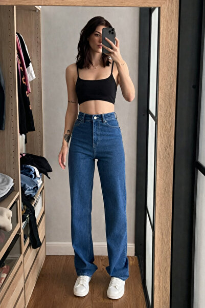 XRAY JEANS Blugi de damă elastici clasici Indigo Palazzo