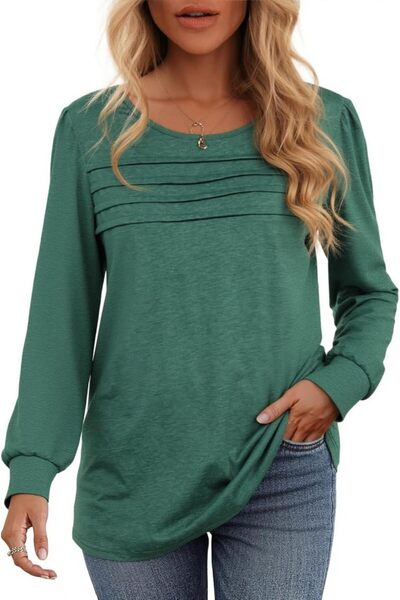 OEM Bluza damă tricou cu mânecă lungă elegant oversize verde L