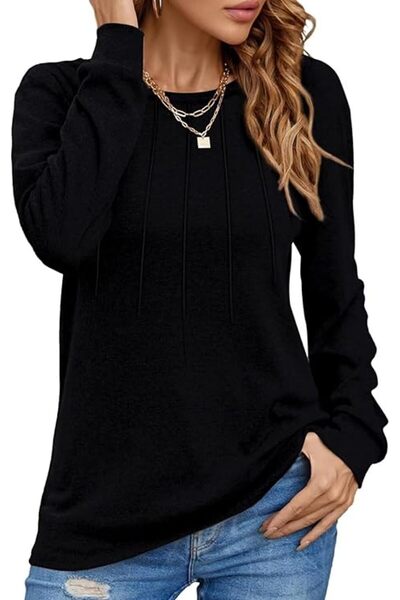 OEM Pulover pentru femei plisat elegant cu decolteu rotund confortabil, cald,...