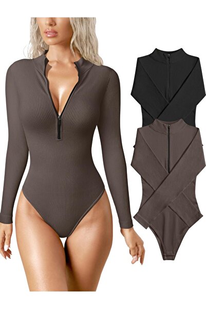 OEM Body Dama Model Canetat Cu Fermoar Mâneci Lung Set 2 Bucăți Confortabile ...