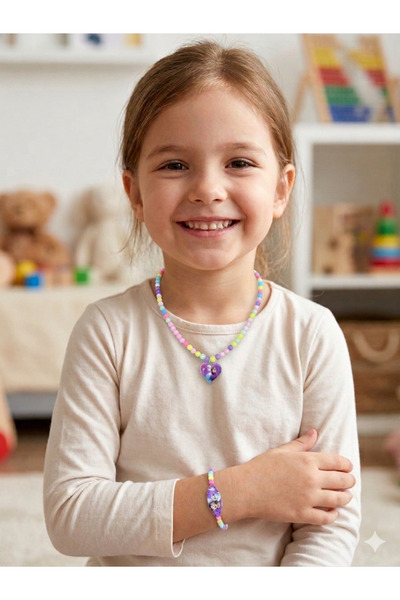 Store Frozen Elsa Anna Boncuk Çocuk Kolye Bileklik Seti