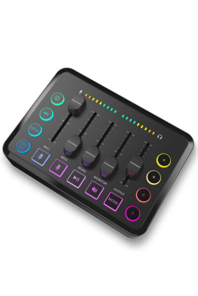 ZONBON خلاط صوتي للألعاب، خلاط صوتي للبث المباشر، خلاط RGB للكمبيوتر مع واجهة...