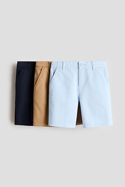 H&M شورت تشينو قطني مكون من 3 قطع