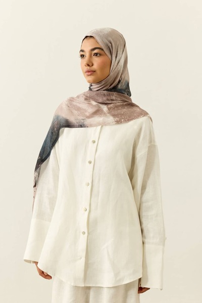 Modakaşmir Marble Pattern Tencel Flow Shawl