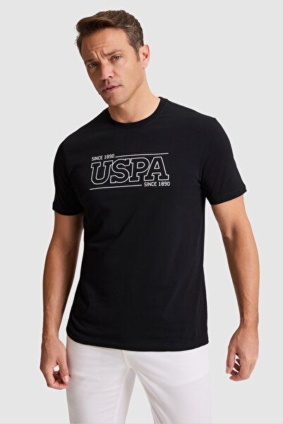U.S. Polo Assn. Erkek Siyah Regular Fit Bisiklet Yaka Tişört 50322421-VR046