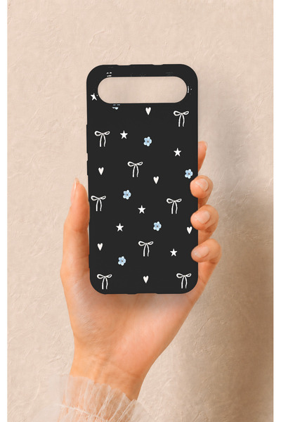 Vip Case Tcn Spark Slim Uyumlu Mini Fiyonk Siyah Desenli Silikon Kılıf