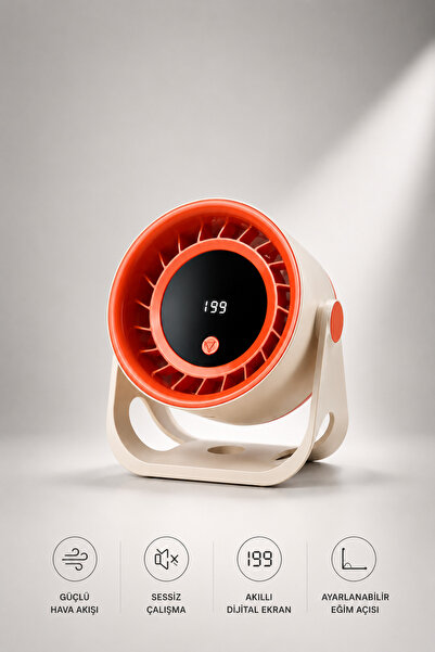 Weskam Dijital Ekranlı Vantilatör Masa Üstü Fan Duvar Fan 360 Derece Dönebili...