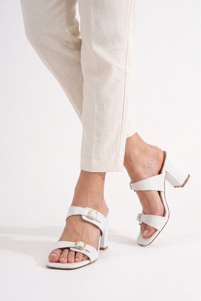 LEVONYA Arya Women's White Double-Strapped Slippers