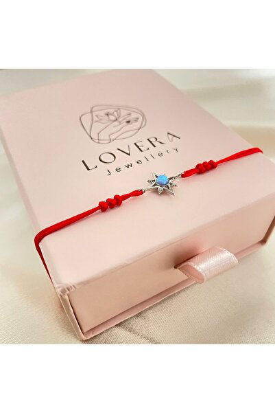 Lovera Jewellery 925 Ayar Gümüş Sertifikalı Mavi Opal Taşlı Sirius Yıldızı Şa...