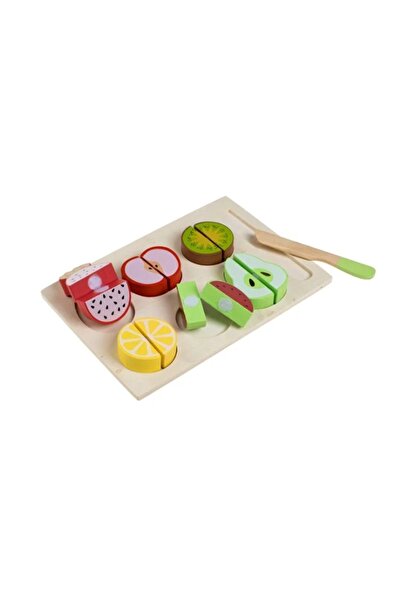 OEM Set de joacă din lemn cu fructe și cuțit 24.5 x 17.5 cm