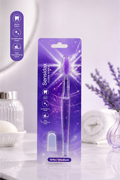 SENSİDAX Clean Series-Toothbrush-Purple-Medium Hard-Medium-Protection Cover