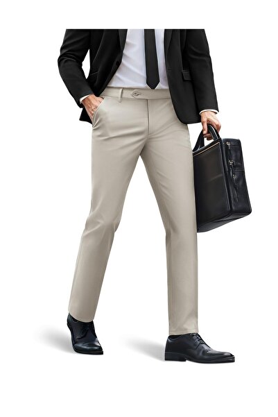 OEM Pantaloni Chino pentru bărbați, croială regulară, elastici, business – Al...