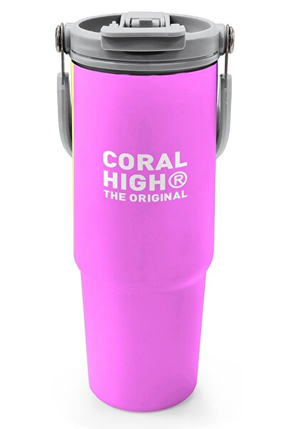 Coral High 900 ml Kız Çocuk Mor Yeşil Pembe Çok Renkli Çelik Termos /Matara -...
