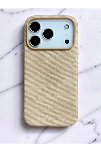 HYPERSOFT Iphone 17 Pro (6.3 inç) Uyumlu Kot Dokulu Denim Jeans Lux Magsafe K...