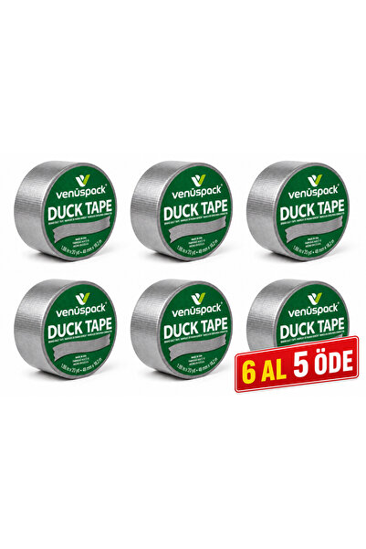 Tamir Bandı Duck Tape 48mm 10 mt.Gri Renk 6 Adet Kampanyalı
