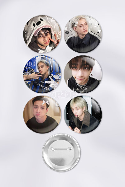 ZipZap Bang Chan Stray Kids KPOP Çanta Süsü Rozet İğneli Buton Rozet Seti (6 ...