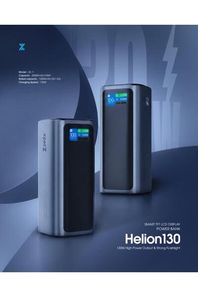 ZEDX Helion130 20000mAh Portable Charger, 130W Max Output Laptop Power Bank w...