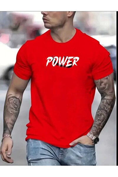 tkn your style Ανδρικό βαμβακερό μπλουζάκι με σχέδιο Power Print