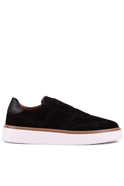 Shoetyle - Genuine Suede Leather Black Color Men's Casual Shoes - 250-3002