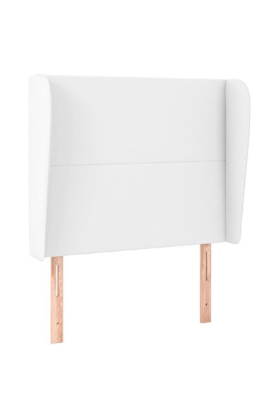 vidaxl Tăblie de pat cu aripioare, alb, 83x23x118/128 cm, piele