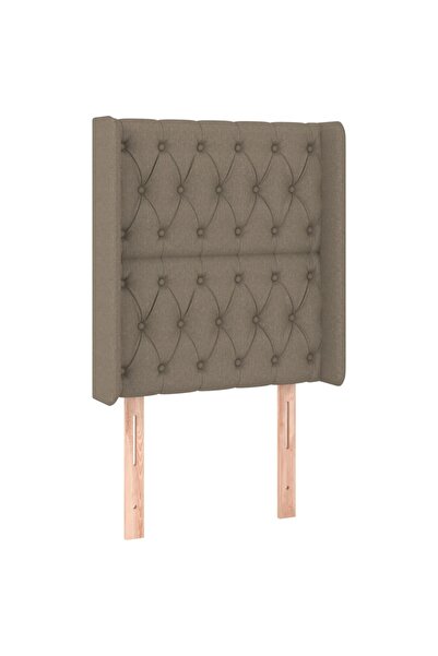vidaxl Tăblie de pat cu aripioare gri taupe 83x16x118/128 cm textil