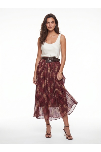 ONLOOX Plum Tulle Fabric Elastic Waist Long Form Shawl Patterned Inner Lining...