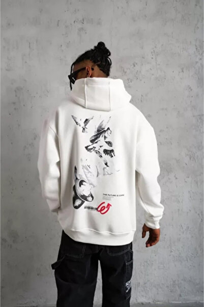 Beruflic Men's Hat Dove Printed Hooded Sweat