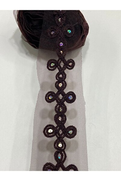 karantuhafiye Sequin Embroidered Ribbon on Tulle 5.5 Meters