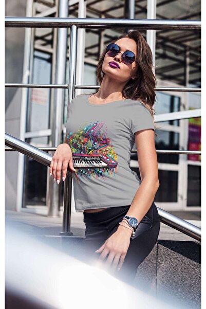 iLovePrints Colorful Abstract Piano Tshirt