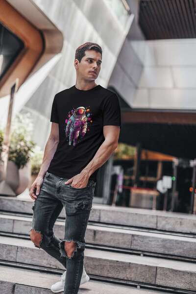 iLovePrints Colorful Astronaut in Space Tshirt