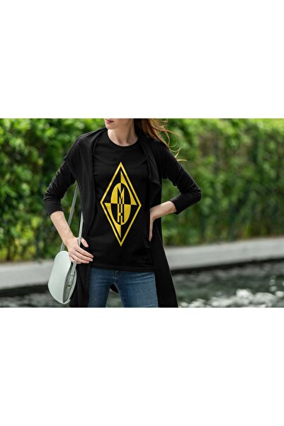 iLovePrints Abstract Yellow and Black Logo Tshirt