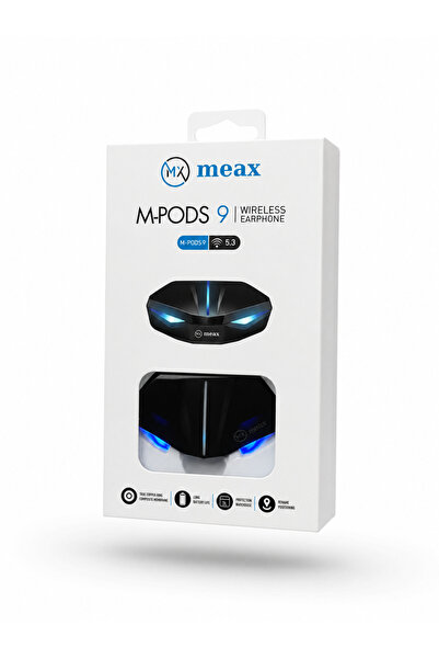 meax M-PODS 9 Bluetooth 5.3 Kablosuz Kulaklık yüksek kaliteli ses ışıklı oyun...