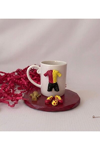 sutasarimevi [Special Design] Handmade Gift Yellow Red Colored Fan Cup Set