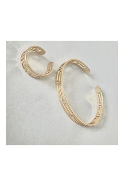 OEM Set brățară și inel din oțel inoxidabil auriu - unisex