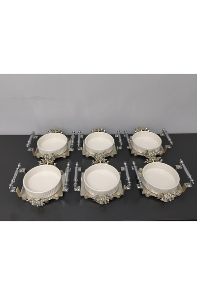 PARILTI HOME COLLECTİON 6-Piece Round Porcelain Presentation Bowl & Breakfast...
