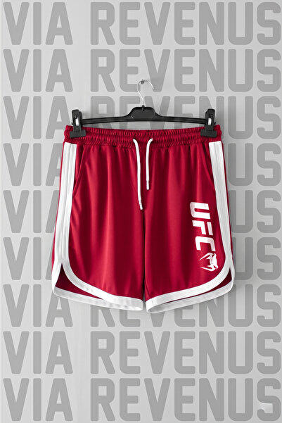 Vordevia Pantaloni scurți de antrenament sportiv unisex, retro, cu imprimeu UFC