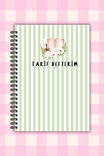 Flowery Paper Tarif defteri Laminasyonlu Sert Kapak 50 yaprak/100 sayfa, Kons...