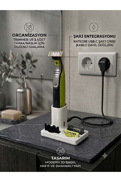 TY Tech One Blade Uyumlu Şarjlı Kabosu Girişili Stand ve Aksesuar Düzenleyici Stand