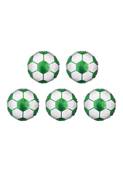 MP Mirific Party Set de 5 baloane din folie metalică, verde fotbal, 25 cm