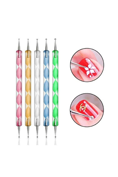 Blender Brand Tırnak Süsleme Nail Art Kalemi 5 Li Dot Seti