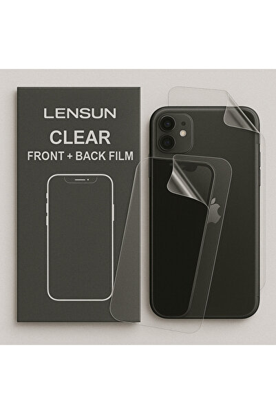 Lensun Şeffaf Ön Ve Arka Kaplama Apple Uyumlu iPhone 11 2 Si 1 Arada