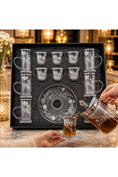 laverahome 18Pcs Luxury Cup and Plate Set |   Elegant Engravings and Patterns...