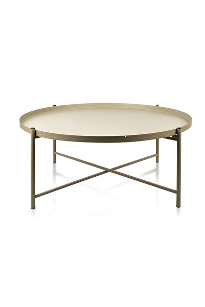 MONDEX Măsuță de cafea metalică LUCAS 76.5x32 cm Bej 1 buc.