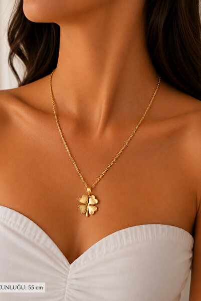 Balenbi Women's Four-Leaf Clover Necklace Tarnish-Resistant Steel Luck Neckla...