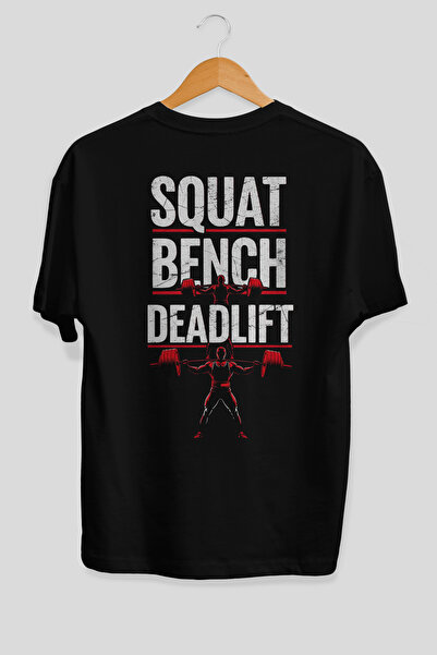 Ankhises Čučanj, bench press, mrtvo dizanje 3, velika crna majica sa štampani...