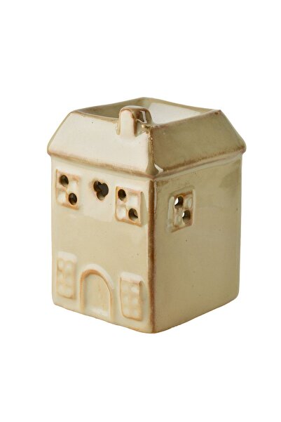 MONDEX Arzător de ulei ceramic în formă de casă 6.5x6.5x9.5 cm Bej 1 buc.