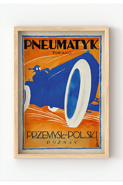 MIOVI WORKS Αφίσα με πλαίσιο Pneumatyk Vintage |   Ρετρό Διαφημιστική Αφίσα |...