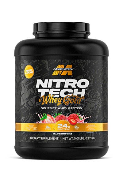 MUSCLETECH Nitro-Tech Whey Gold Gourmet Whey Protein Powder, Strawberry Flavo...