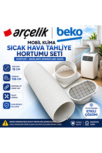ÖZ BEYAZ EŞYA Beko Mobil Klima Tahliye Borusu ve Bağlantı Aparatı